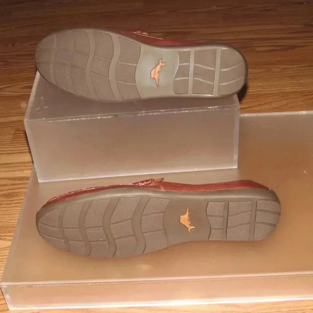 TOMMY BAHAMA Orion Leather Brown Driving Style Slip-On Loafers Shoes Size 12